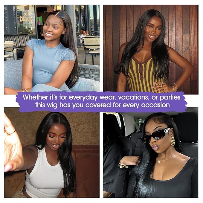 Lemoda Full 13x6 SKINLIKE Real HD Lace Frontal Wigs 28Inch 15A Brazilian Straight Virgin Human Hair Lace Frontal Wigs 200% Invisible 0.1mm Ultra-thin Frayed Ends Lace Front Wig Pre Plucked Tiny Knots