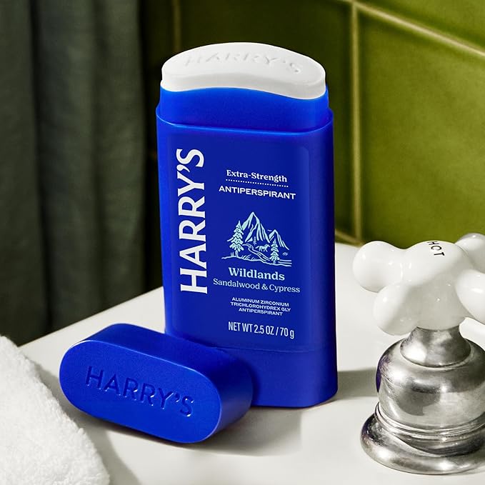 Harry's Extra-Strength Antiperspirant Deodorant, Sweat & Odor Control Antiperspirant for Men, Wildlands, 2.5 oz Pack of 3