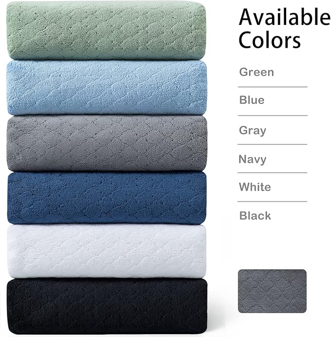 Ycosy Extra Large Bath Towels Set 35x70 Inches - Blue Luxury 600 GSM Oversized Bath Sheet Towel,Ultra Soft Microfiber - Quick Dry,Highly Absorbent Shower Towels Spa Hotel Bathroom Towel Set (4-Pack)