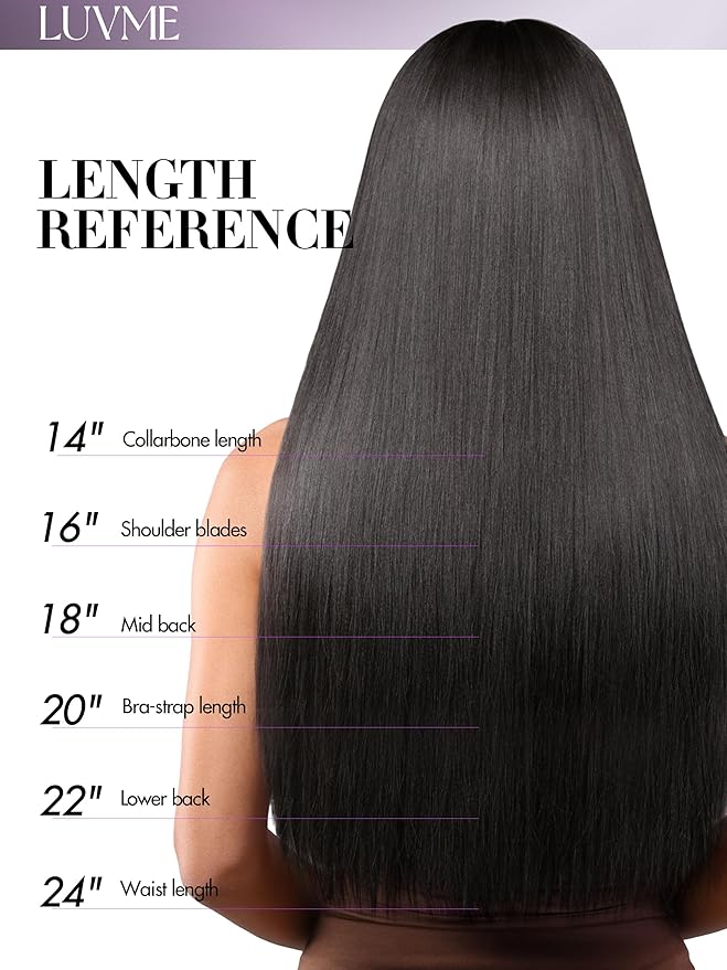 LUVME Tape in Extensions Human Hair 14 Inch 110g 50pcs Yaki Straight Natural Black Invisible Double Sided Seamless Extensions