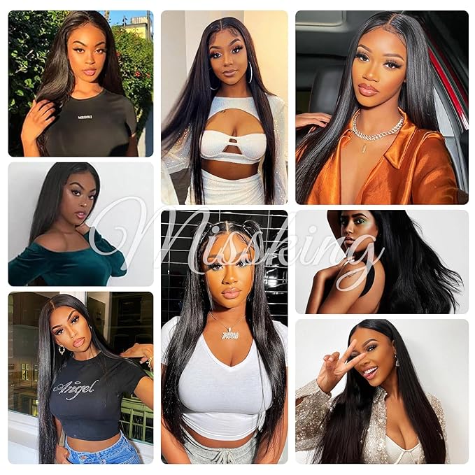 16A Raw Human Hair Bundles 100% Burmese Virgin Straight Bundles Human Hair, Sliky Boutique Extensions, Can Be Dyed and Restyled, Full Ends, Vertical Smooth (Straight 3 Bundles, 24 24 24 Inch)