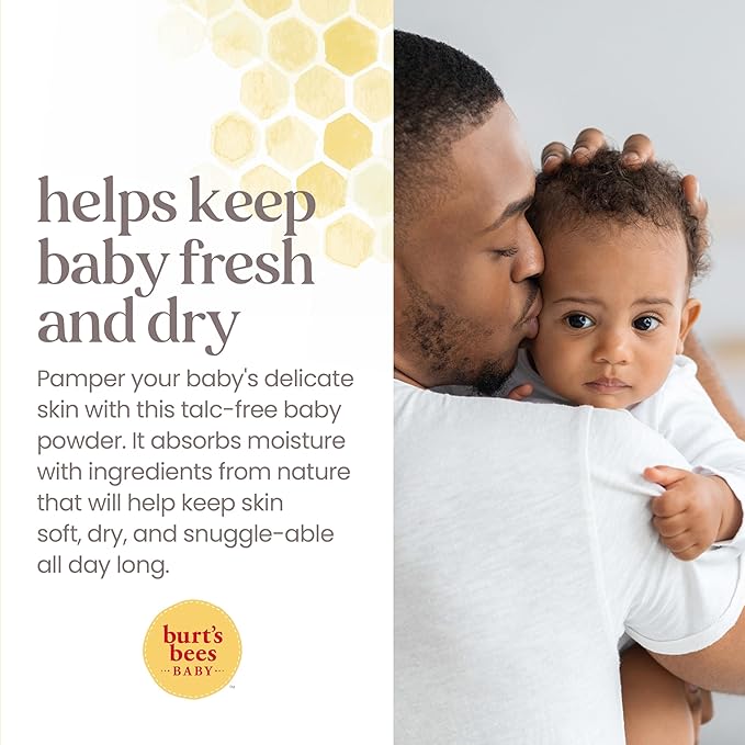Burt's Bees Baby Dusting Powder, Talc Free and Hypoallergenic for Safe and Gentle Comfort, 100% Natural Origin, Pediatrician Tested, 7.5 Oz (Pack of 2)