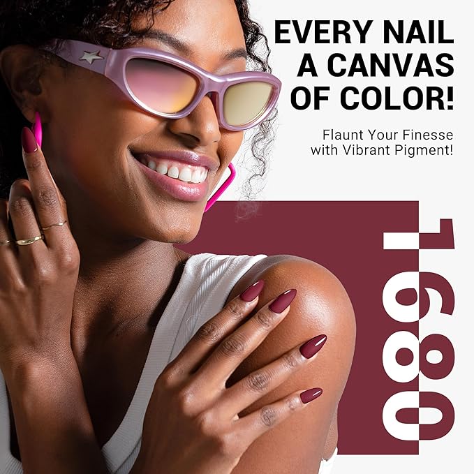 MelodySusie Thick Red Gel Nail Polish,0.5fl oz Maroon Nails Soak Off UV LED Oxblood Red Gel Polish Gift for Women Manicure Salon DIY Nail Art Design Decoration at Home-1680
