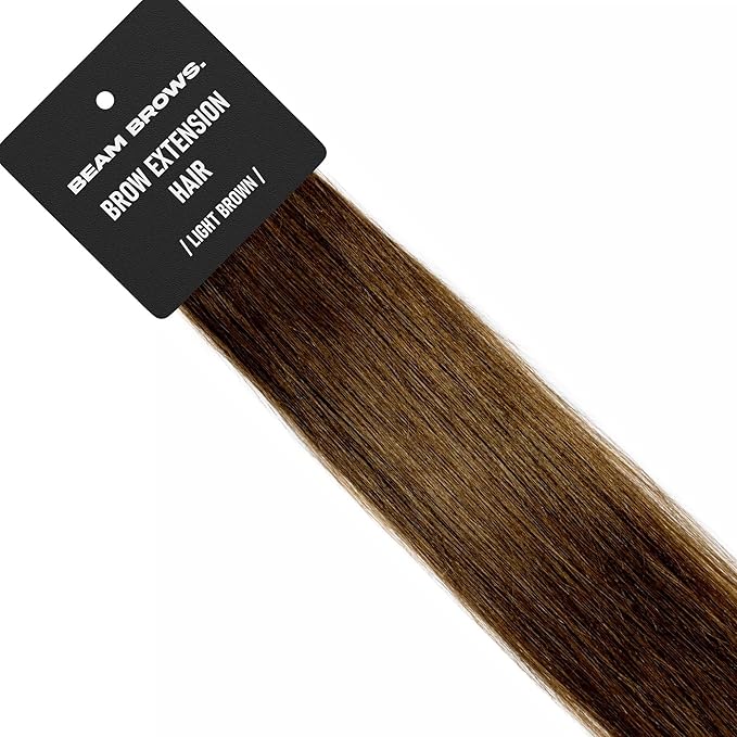Brow Extension Hair – 100% Virgin Remy Human Hair – For Eyebrow Extensions – Natural-Looking, Soft Finish – Lasts Up to 6 Weeks – For Up to 8 Clients (Light Brown)
