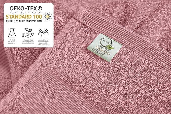 Softolle Luxury Bath Towels Set of 4 (27” x 54”) | Towels for Bathroom | Super Soft | Highly Absorbent Towels for Home, Spa, Gym (Pink)
