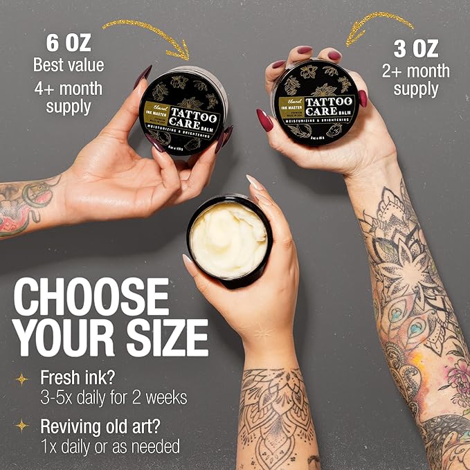 Ebanel Tattoo Balm 3oz, Premium Tattoo Aftercare Cream Brightener Ink Color Enhancing Butter Moisturizer with Herbal Essences and Essential Oils, All-Stage Tattoos Ointment After Care Kit Supplies