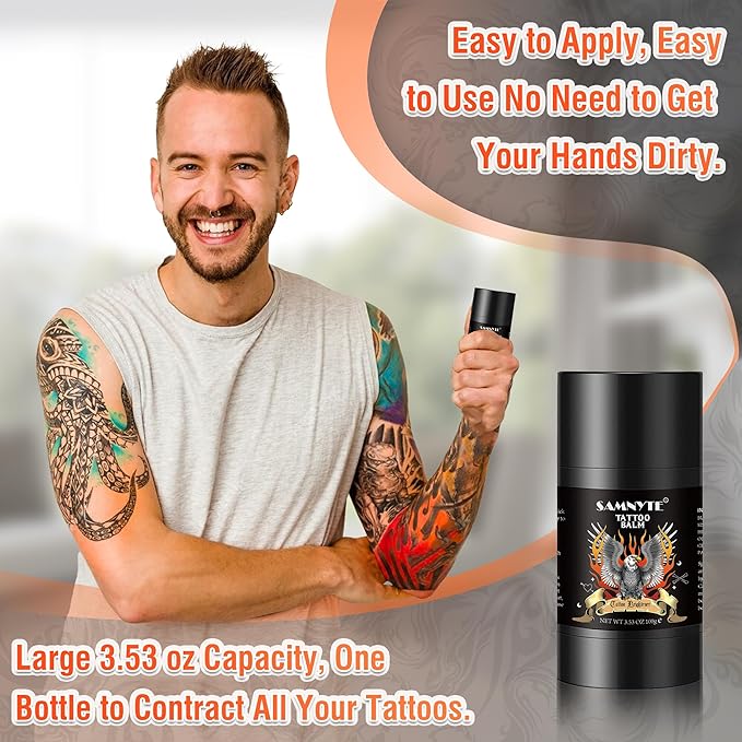 Samnyte Tattoo Balm, 3.53Oz, Tattoo Cream Stick for Moisturizing, tattoo aftercare butter Lotion-3.53Oz