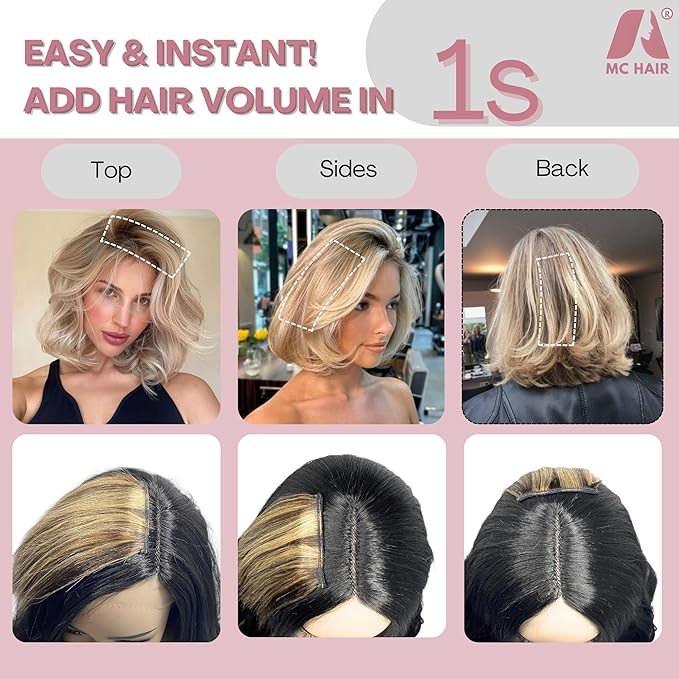 2 Pcs Short Hair Extensions, Extensions Clip in Human Hair for Women Adding Volume 6 inch Dark Brown