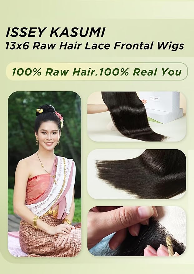 Straight 13x6 SKINLIKE HD Lace Frontal Wigs 18 Ince 100% Raw Human Hair for Women，250 Density，Real Cambodian Glueless Wigs Human Hair for Women Triple Lifespan Than Regular Hair