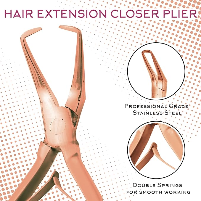 SIVOTE Professional Hair Extension Tools Kit Stainless Steel, Microlink & Itip Extensions Tool Kit, Rose Gold