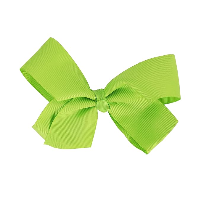 4 Inch Grosgrain Hair Bow for Girls (Lime)