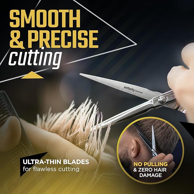 Fagaci Professional Hair Cutting Scissors 4.5” Super Sharp Thin Blades, 440C Steel for Maximum Precision Hair Scissors for Women & Men, Lightweight Hair Shears for Hair Cutting, Barber Scissors