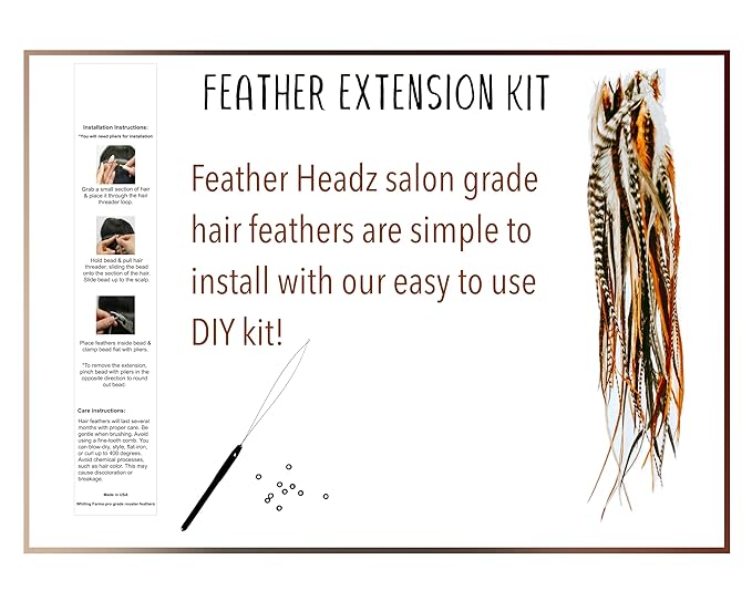 15 Natural Fluffy Color Hair Feathers - 7”- 12” Long - Natural Fluffy Hair Extension, Feather Hair Extension DIY Kit - Eye-Catching Design - 20 Micro-link Beads - 100% Real Rooster Feathers