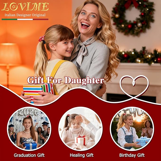2025 Inspirational Birthday Gifts for Women Girls, Original Italian Designed "Guardian Angel" Durable Ponytail Holders, Premium Acetate French Hair Tie, Cute Birthday Christmas Gifts With Gift Box