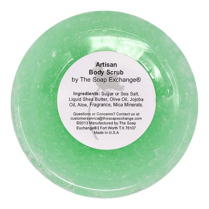 The Soap Exchange Sugar Body Scrub - Patchouli Scent - Hand Crafted 16 fl oz / 480 ml Natural Artisan Skin Care, Shea Butter, Exfoliate, Moisturize, & Protect. Made in the USA.