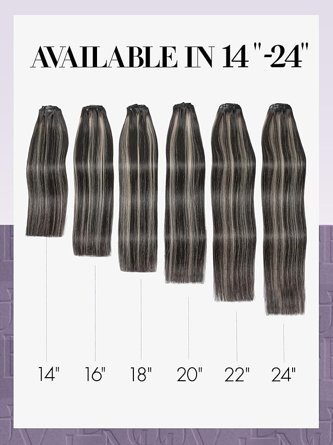 LUVME Balayage Clip in Hair Extensions, 135g 22 Inch Highlight Color Human Hair Extensions Thick Real Human Hair Clip on Double Weft Remy Hair