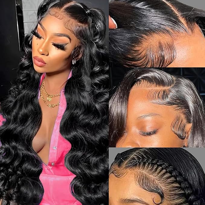 28 Inch Body Wave Lace Front Wigs Human Hair 13x6 HD Lace Front Wigs Pre Plucked 180 Density Brazilian Virgin Human Hair Lace Front Wigs with Baby Hair for Women