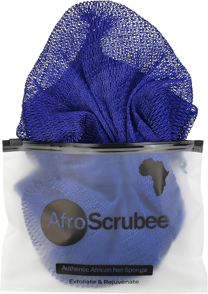 Authentic African Net Sponge Exfoliating Bath Sponge (Royal Blue)
