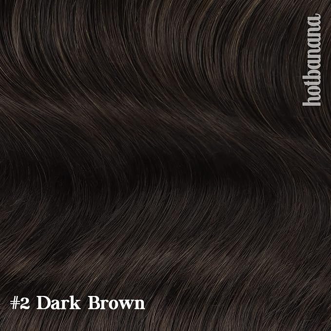HOTBANANA Human Hair Clip in Hair Extensions, Dark Brown 120g Clip in Hair Extensions Real Human Hair Straight Remy Hair Clip in Hair Extensions 18 Inch 7pcs