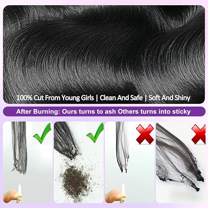 Brazilian Virgin Hair 12A Grade Body Wave Bundles 100% Unprocessed Virgin Remy Body Wavy Human Hair Bundles 16 18 20 22 Inch Body Wave Human Hair Extensions Real Human Hair for Women