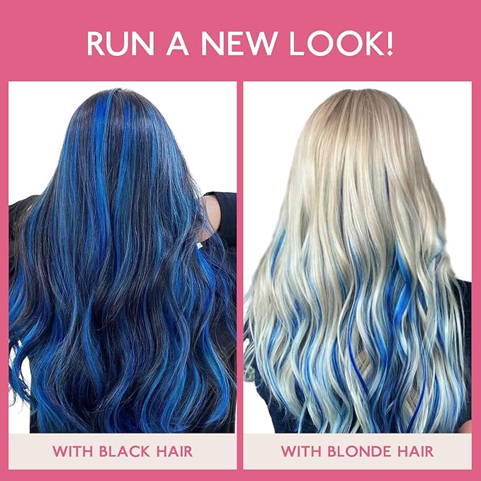 Wennalife Blue Tape In Hair Extensions, 10pcs 20g 12 inch Remy Invisible Tape Ins Straight Colored Soft Real Human Hair Tape In Extensions Refill Set Extensions