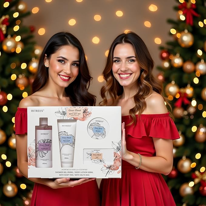 Birthday Gifts for Women Christmas Birthday Self Skin Care Set for Women, 4Pcs Spa Kit Gifts for Bath Spa Exfoliating & Hydrating Body Care Travel Set, Nourishing Skin Care Perfect Holiday Gift