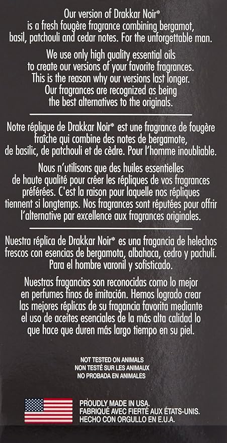 PB ParfumsBelcam Classic Match our Version of Drakkar Noir EDT,2.5 Fl Oz (F37437-04-DN) (Pack of 2)
