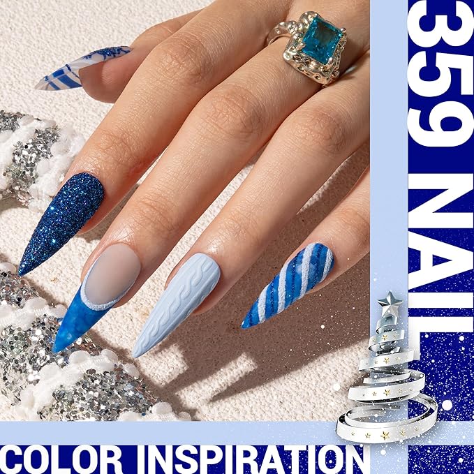 MelodySusie Thick Persian Blue Gel Nail Polish,0.5fl oz Soak Off UV LED Sapphire Blue Gel Polish Christmas Gift for Women Nail Art Manicure Salon DIY Nail Design Decoration at Home-359