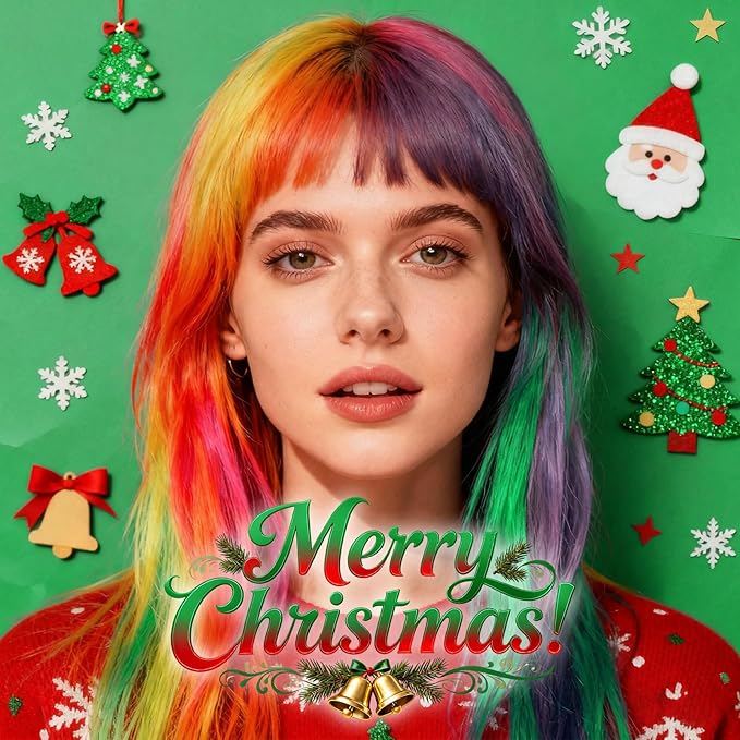 Christmas Temporary Hair Color Spray for Kids Women,One-Time Use Red Hair Spray, Washable Temporary Hair Dye, Natural Hair Color Wax, Non-sticky Hair Spray for Cosplay, Party, Halloween(Red,4.06Oz)