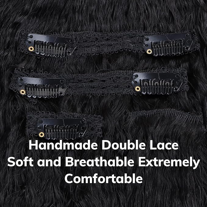 IDN BEAUTY Clip In Hair Extensions Real Human Hair, Body Wave 20 Inch 120g 7pcs Natural Black Remy Virgin Human Hair Clip Ins Real Human Hair Black Women Body Wave Clip Ins Human Hair Thick