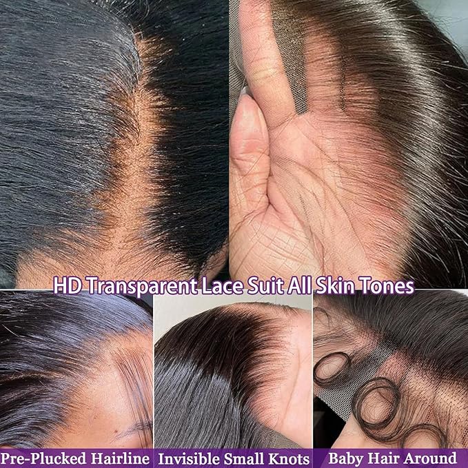 13x6 Hd Lace Front Wigs Human Hair 100 Percent Human Hair Wig Straight Human Hair Wigs for Women Lace Frontal Wigs Human Hair Natural Color 36inch