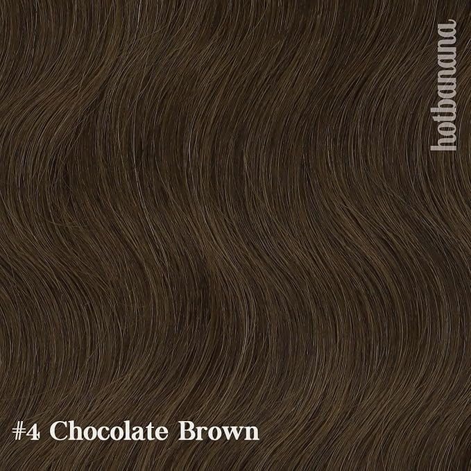 HOTBANANA Human Hair Clip in Hair Extensions, Chocolate Brown 130g Clip in Hair Extensions Real Human Hair Straight Remy Hair Clip in Hair Extensions 26 Inch 7pcs