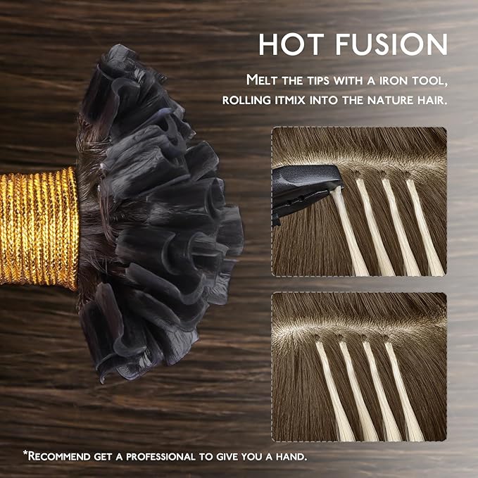 WENNALIFE U Tip Human Hair Extensions - 50g 50s 16 Inch Chocolate Brown Remy Hair - Invisible Straight Keratin K Tip Real Human Hair