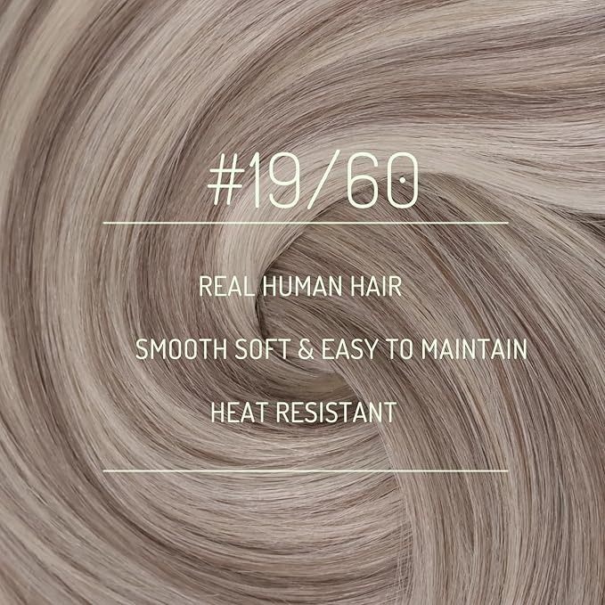 RUNATURE Clip in Hair Extensions Real Human Hair, Grey Blonde Clip in Hair Extensions Straight, Short Natural Remy Hair, No Shedding, 10 Inch 80g 7pcs #19P60 Grey Blonde Highlights
