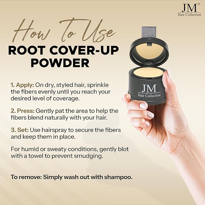 Root Cover Up – Light Blonde Temporary Hair Color Powder for Gray Root Concealing & Touch-Up – Water-Resistant, Easy-Blend Compact for All Hair Types