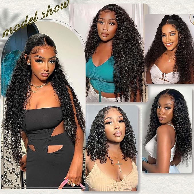 12A Deep Wave Human Hair Bundles 1 Bundles 24 Inch Water Wave 100% Unprocessed Brazilian Virgin Wet and Wavy Bundles Deep Curly Human Hair Bundles Natural Black