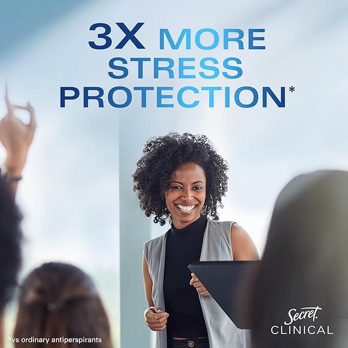 Secret Clinical Strength Antiperspirant Deodorant for Women, Stress Response, 3X Stress Protection, 72hr Sweat & Odor Protection, PH Balancing Minerals, Invisible Solid, 1.6 oz (Pack of 12)