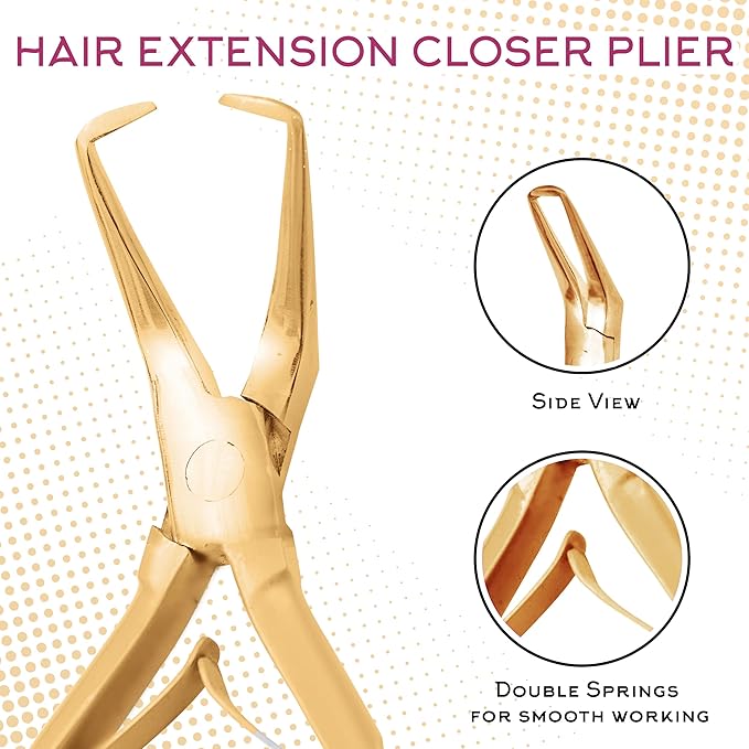 SIVOTE Professional Hair Extension Tools Kit Stainless Steel, Microlink & Itip Extensions Tool Kit, Gold