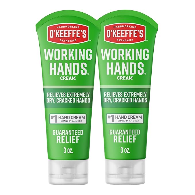 O'Keeffe's Working Hands Hand Cream for Extreme Dryness - 3 oz Tube (2 Pack) - Repairing Skincare for Cracked, Dry Hands
