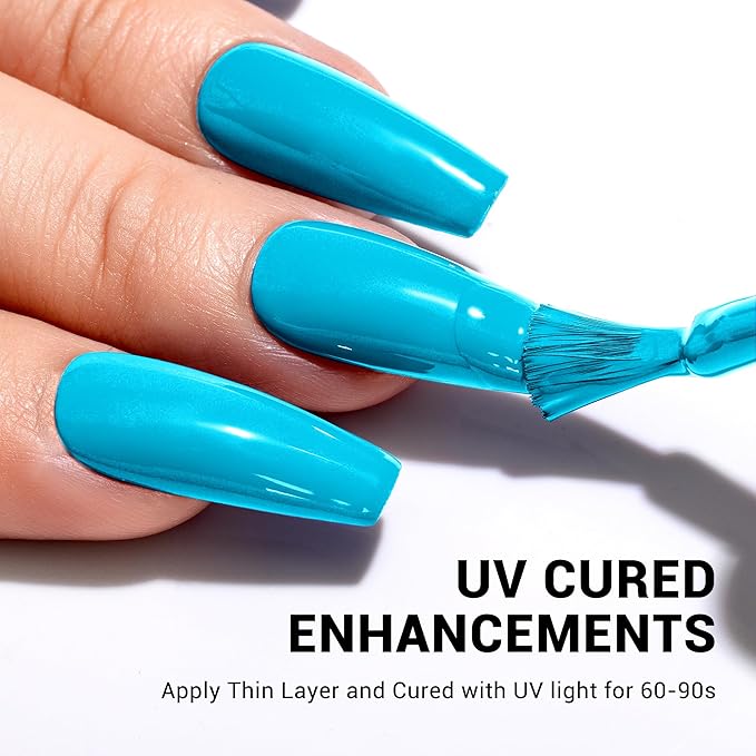 MelodySusie Thick Ocean Blue Gel Nail Polish,0.5fl oz Nails Soak Off UV LED Light Baby Blue Gel Polish Christmas Gift for Women Nail Art Manicure Salon DIY Nail Design Decoration at Home-938