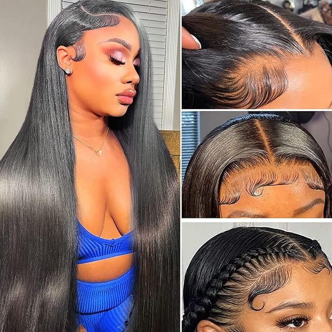 13x6 Straight Lace Front Wigs Human Hair Wig 250 Density 15A Raw HD Lace Frontal Wigs for Women 28 Inch