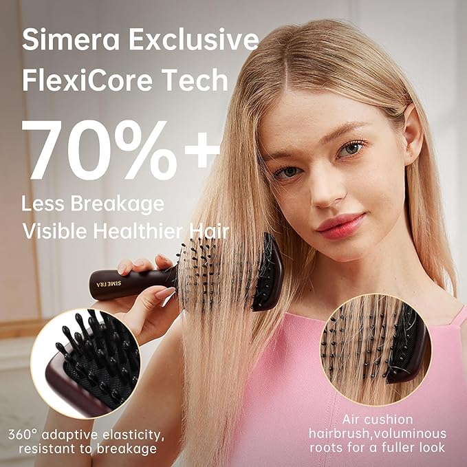 Simetra Wooden Paddle Hair Brush for Women & Men, Solid Wood Teeth for Scalp Massage, Detangling Brush for Wet & Curly Hair (Cheetah Pattern)