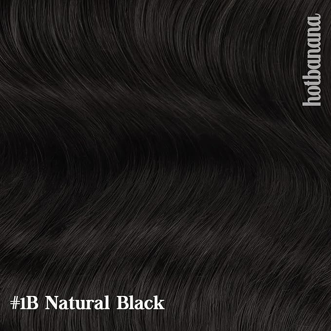 HOTBANANA Human Hair Clip in Hair Extensions, Natural Black 75g Clip in Hair Extensions Real Human Hair Straight Remy Hair Clip in Hair Extensions 12 Inch 7pcs