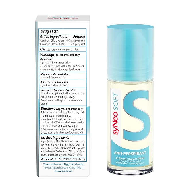 SOFT Antiperspirant Roll-On without alcohol, Halal certified, Anti Sweat Deodorant for men and women against heavy sweating, Anti-Transpirant antiperspirant Roll-On Deodorant, 1 pack 1.69 fl.oz.