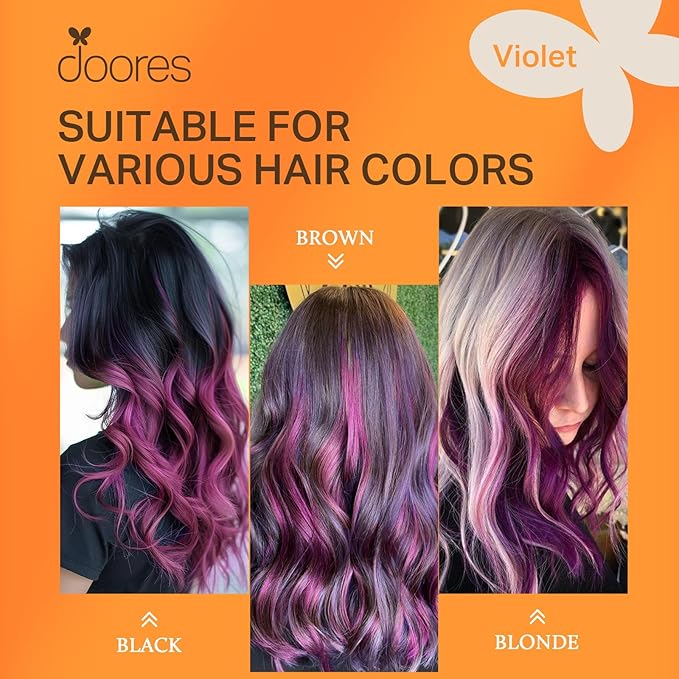 Doores Itip Human Hair Extensions, Violet 18 Inch 25g/25s, Straight Hair Extensions, Purple Color