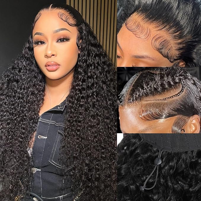 32 Inch Water Wave Lace Front Wigs Human Hair Pull Go 13x6 HD Transparent Lace Frontal Glueless human Hair Wigs 200% Drawstring Wigs With BabyHair Wet And Wave Human hair Wig For Black Women