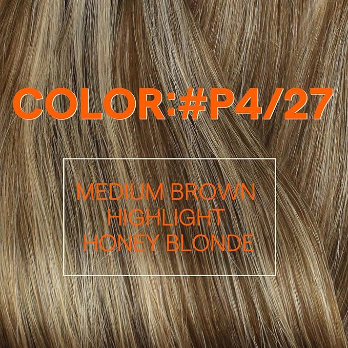Full Shine Hair Extensions Real Human Hair 22 Inch Weft Hair Extensions Human Hair Sew In Extensions Remy Straight Hair For Women Machine Weft Extensions Color Brown Highlight Blonde 105G