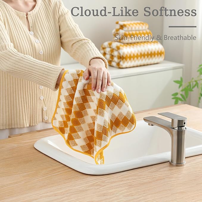 4 Piece Bath Towel Set Oversized Bath Sheet 35"x70" Bathroom Towel Extra Large Bath Towel Set Soft Highly Absorbent Quick Dry Premium Bath Towel for Bathroom Shower Spa Gym Hotel,Golden Brown