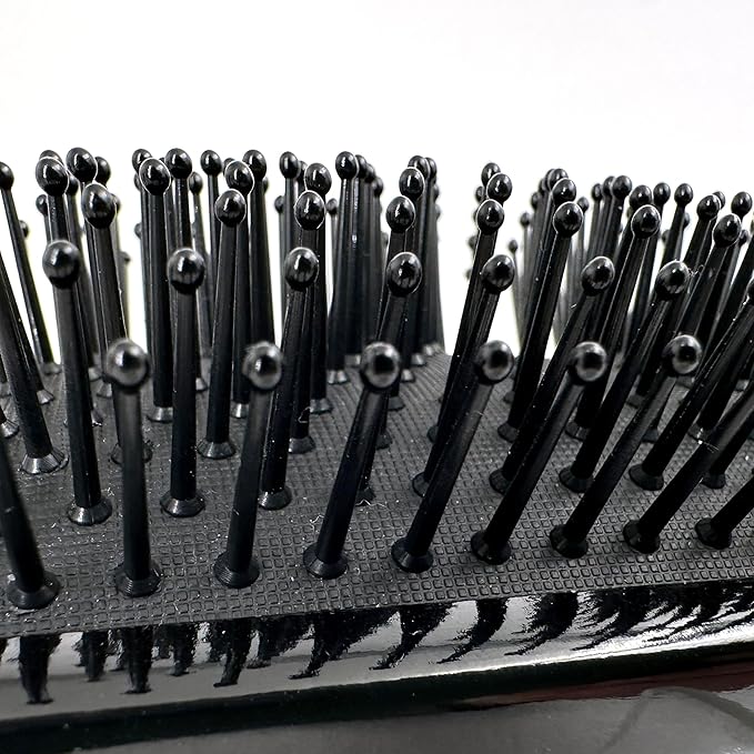 Phillips Brush Luxe Series Square Paddle Hairbrush Combo Pack – Full Sized 9.25 inch Detangler + 7 inch Purse Size Travel Detangler, Sleek Black Color with Gold Accents