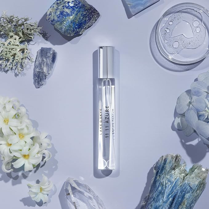 Lake & Skye 11 11 Azure Eau de Parfum Travel Spray, 0.5 fl oz (15 ml) - Aquatic, Floral, Skin Musk, Clean, Vegan, Paraben-Free, Cruelty-Free